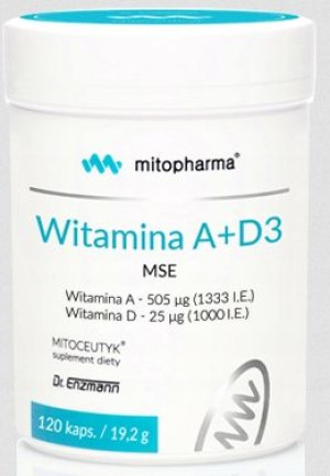 WITAMINA A 1333 IU + D3 2000 IU Dr Enzmann 120 Kap