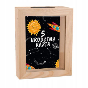 Skarbonka Drewniana Urodziny Dla Dziecka Imię Z1