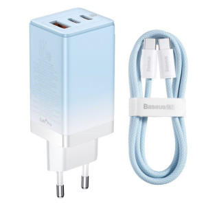 Ładowarka Sieciowa Gan 2 X Usb Typ C / Usb 65w Qc Pd + Kabel Szybkiego