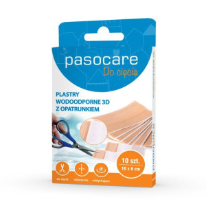 Plastry wodoodporne z opatrunkiem do cięcia 10x6cm PASOCARE