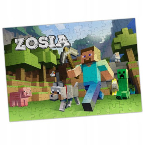 Puzzle Dla Dzieci Twoje Imię Minecraft Gra 120 A3