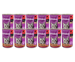 WHISKAS Adult puszka wołowina w sosie 12x 400g