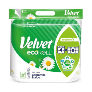 VELVET EcoROLL papier toaletowy rumiankowy 4 rolki
