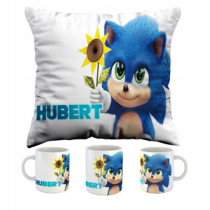 Zestaw Poduszka Kubek Sonic 40x40 Dzień Dziecka Y4
