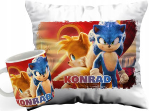 Zestaw Poduszka Kubek Sonic Szybki Jak Prezent Y5