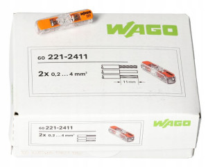 Szybkozłączka WAGO 221-2411 2 x 0,2 - 4mm² 60 szt.