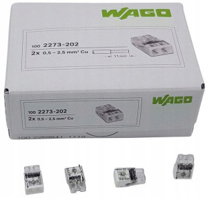 Szybkozłączka WAGO 2273-202 Drut 2 x 0,5 - 2,5mm² 100szt.