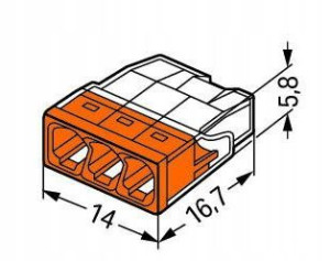 Szybkozłączka WAGO 2273-203 Drut 3 x 0,5 - 2,5mm² 1szt.