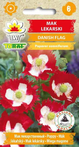 Mak lekarski Danish Flag nasiona Maku lekarskiego ozdobnego Toraf 0.5g