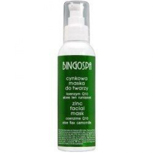 BINGOSPA Cynkowa maska do twarzy koenzym Q10, aloes, len , rumianek 150g  