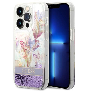 Iphone 14 Pro Max 6,7" Fioletowy/purple Hardcase Flower Liquid Glitter