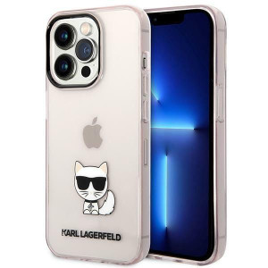 Iphone 14 Pro 6,1" Hardcase Różowy/pink Transparent Choupette Body