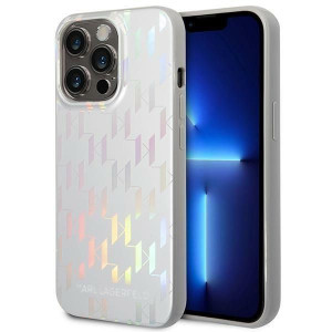 Iphone 14 Pro 6,1" Hardcase Srebrny/silver Monogram Iridescent