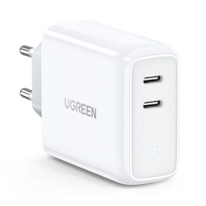 Ugreen Szybka Ładowarka 2xusb-c 36w Pd Biała (cd199)