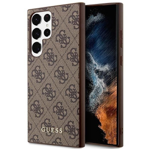 Guess Guhcs23lg4gfbr S23 Ultra S918 Brązowy/brown Hard Case 4g Metal