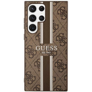 Guess S23 Ultra S918 Brązowy/brown Hardcase 4g Printed Stripe