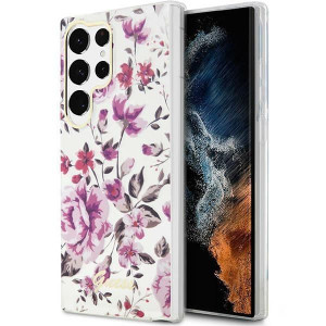 Guess S23 Ultra S918 Biały/white Hardcase Flower Collection