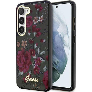 Guess S23 S911 Zielony/kaki Hardcase Flower Collection