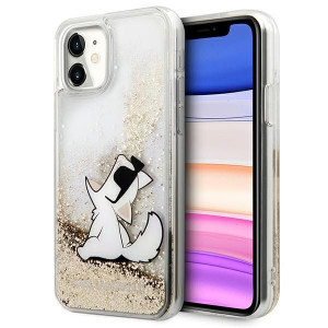 Iphone 11 6,1" Złoty/gold Hardcase Liquid Glitter Choupette Fun