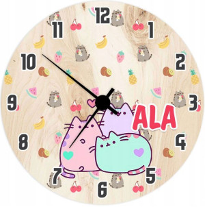 ZEGAR ścienny dla dzieci PUSHEEN IMIĘ PREZENT Y4