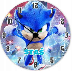 ZEGAR ścienny dla dzieci SONIC 2 DZIEŃ DZIECKA Y5
