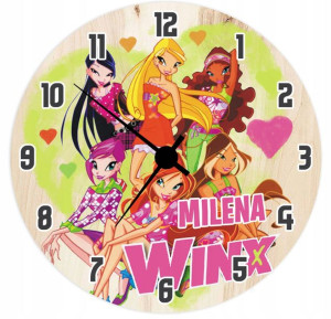 ZEGAR ścienny dla dzieci WINX CLUB PREZENT Y4