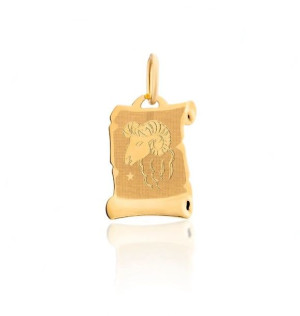 Złota zawieszka znak zodiaku baran