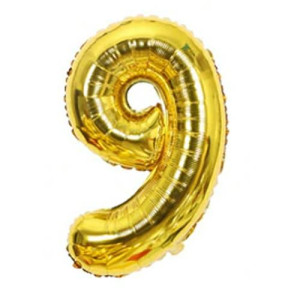 Balon Foliowy Cyfra Party Na Urodziny 9 Ozdobny