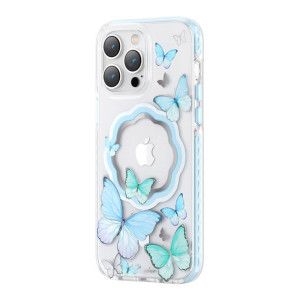 Magnetyczne Etui Iphone 14 Pro Magsafe Etui Z Motylami Niebieskie