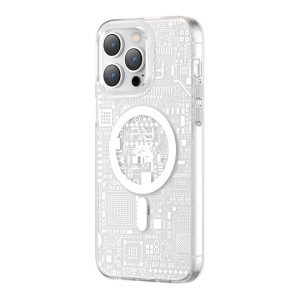Kingxbar Pqy Geek Series Magnetyczne Etui Iphone 14 Pro Magsafe Srebrne