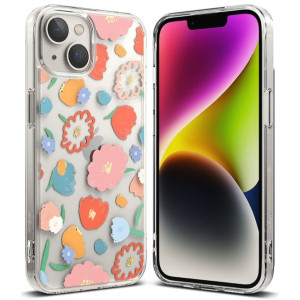 Etui Pokrowiec Z Żelową Ramką Iphone 14 Przezroczysty (floral)