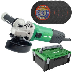 Szlifierka 125mm 1100W HiKOKI G13SWA +5 tarcz +HSC