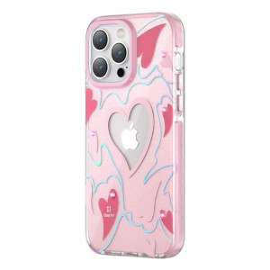 Kingxbar Heart Star Series Etui Iphone 14 Pro Etui W Gwiazdki Pink Heart