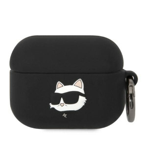 Karl Lagerfeld Airpods Pro Cover Czarny/black Silicone Choupette Head 3d