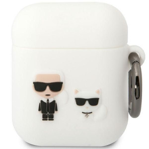 Karl Lagerfeld Klaca2silkcw Airpods 1/2 Cover Biały/white Silicone