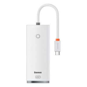 Baseus Lite Series Przejściówka Hub Usb Typ C - 4x Usb 3.0 25cm Biały
