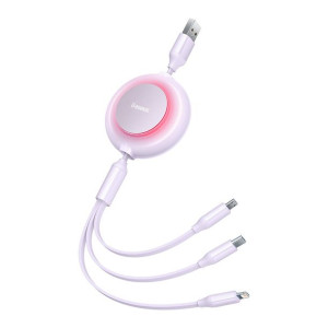 Kabel Przewód 3w1 Usb Typ A - Micro Usb + Lightning + Usb Typ C 3.5a 1.1m