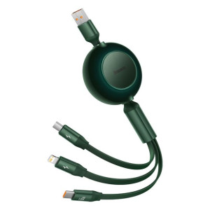 Zwijany Kabel Przewód 3w1 Usb Typ A - Micro Usb + Lightning + Usb Typ C