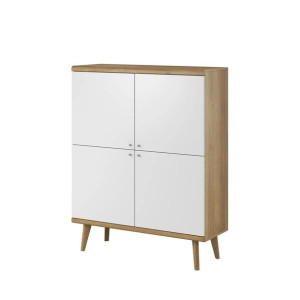 Komoda PRIMO dąb riviera biały 107x134x40 cm HOMLA
