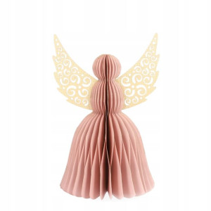 Anioł GALLA ANGEL papierowy różowy 30 cm HOMLA
