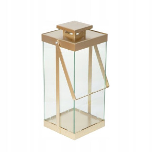 Lampion BRELA metalowa złota 15x36 cm HOMLA