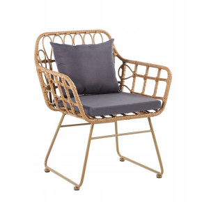 Fotel ASTRID pleciony naturalny 90x59x46 cm HOMLA
