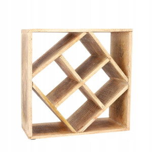 Stojak na wino SJAL MANGO drewniany 33x33 cm HOMLA