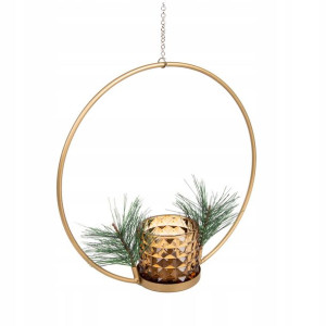Lampion DEKORACJA GIGO zielony 25x7x25 cm HOMLA