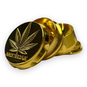 Młynek Metalowy Mały Ganja Złoty - 4 częściowy