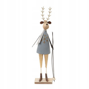 Renifer DEKORACJA XMAS OLDY METAL scandi 49 cm