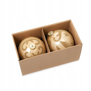 2X Bombki RICCA złote szklane duże 12 cm HOMLA