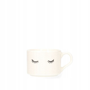 Filiżanka EYELASHES biała z rzęsami 150 ml HOMLA