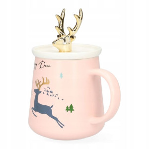 Kubek porcelanowy ROSIE z ozdobną przykrywką 0,4 l