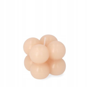 Świeca ozdobna BUBBLE różowa 6x6x6 cm HOMLA